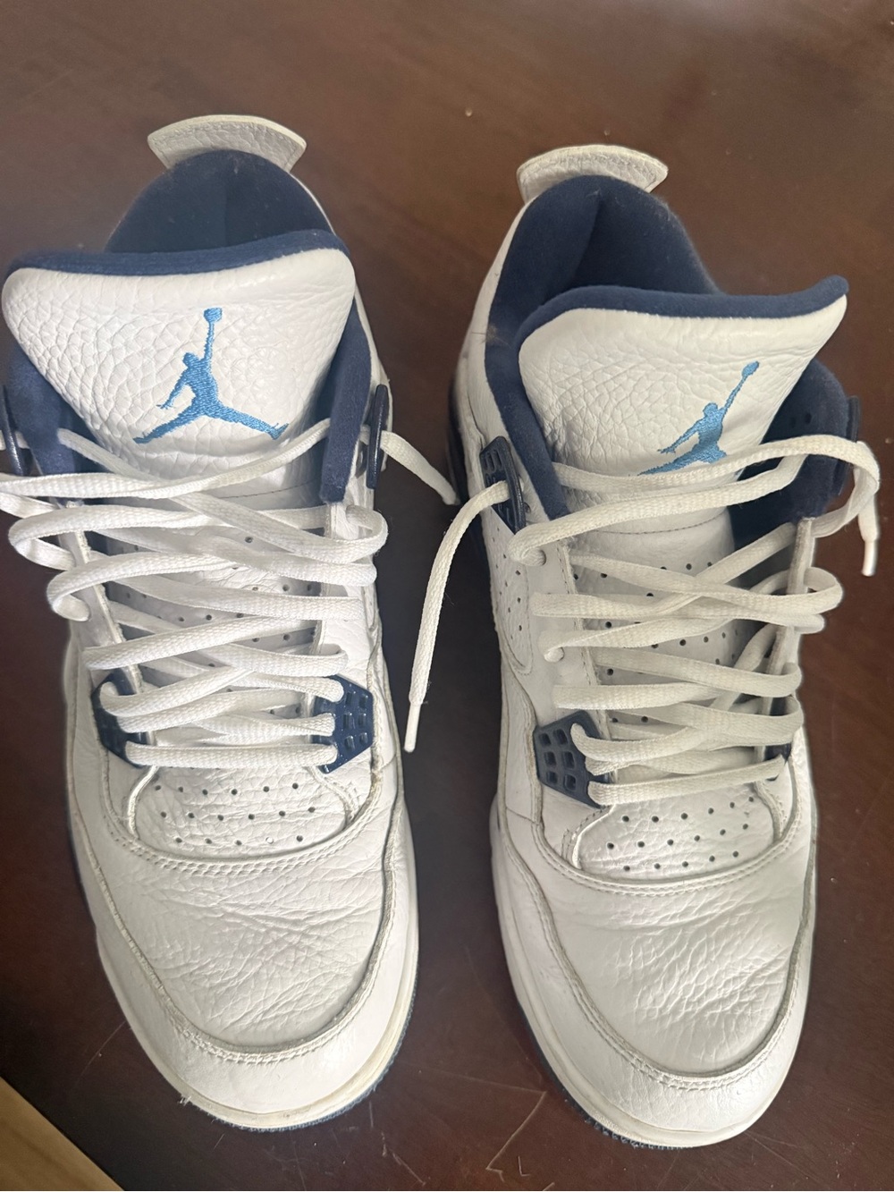 Jordan 4 Carolina blue Men's White Retro Basketball Sneakers